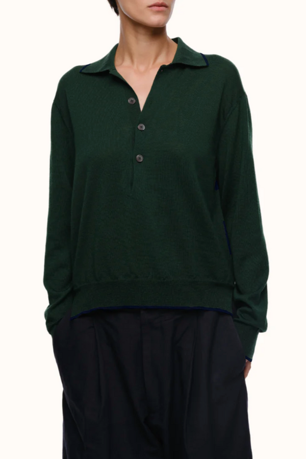 Cass Collar Sweater - Emerald