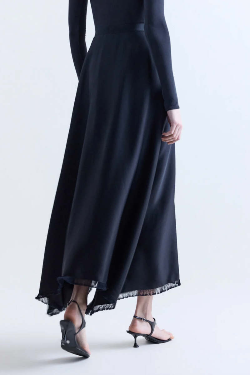 Ash Drape Skirt - Black