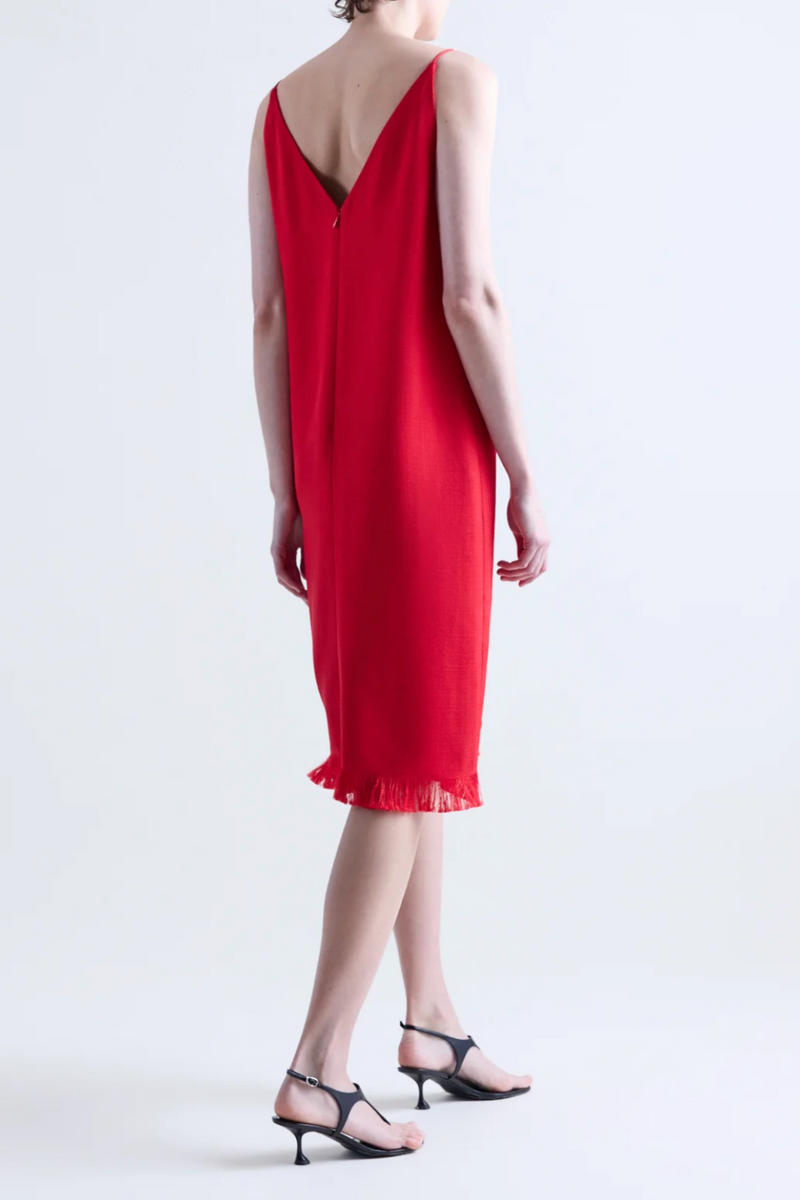Bella Short V-Neck Dress - Vermillion