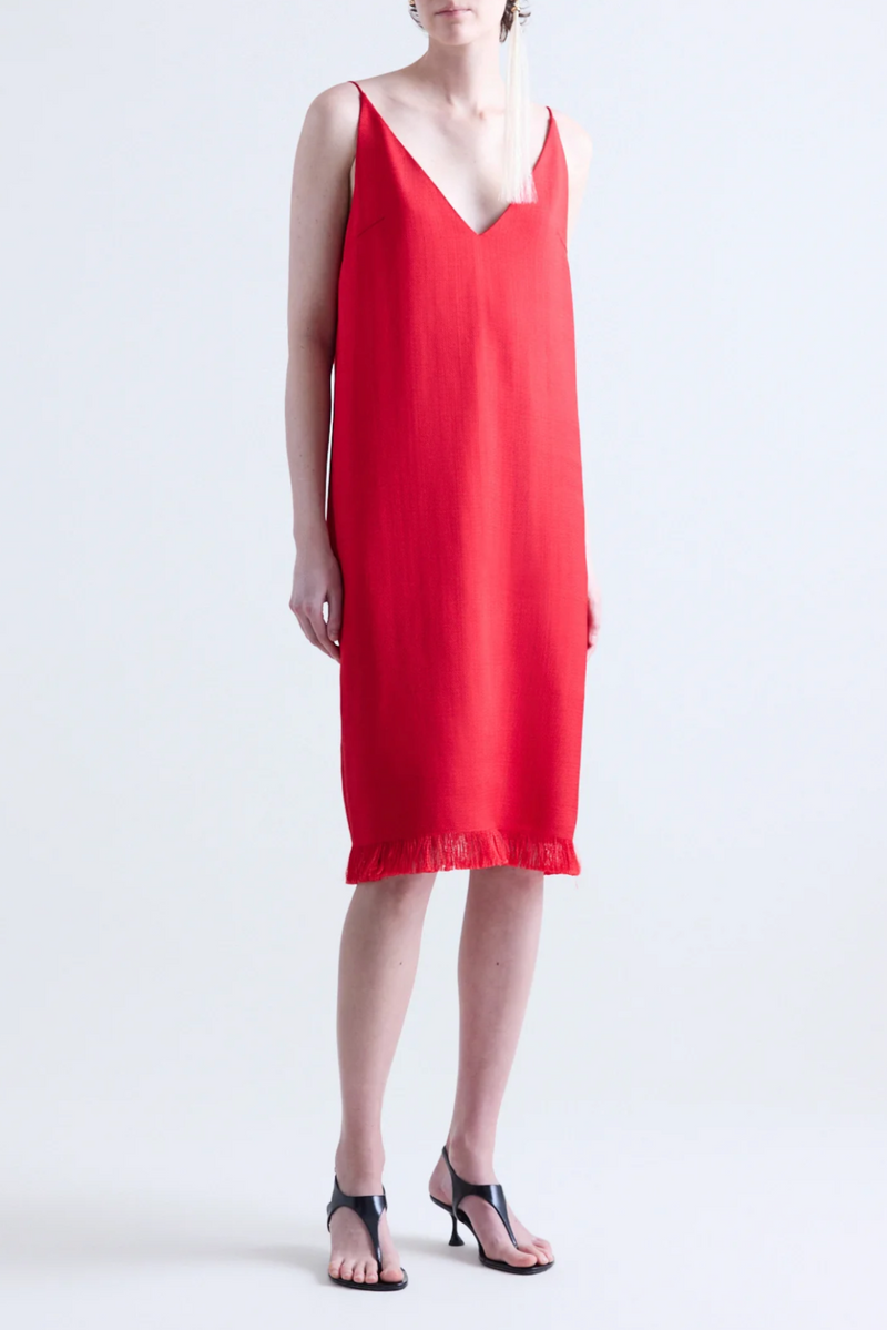 Bella Short V-Neck Dress - Vermillion