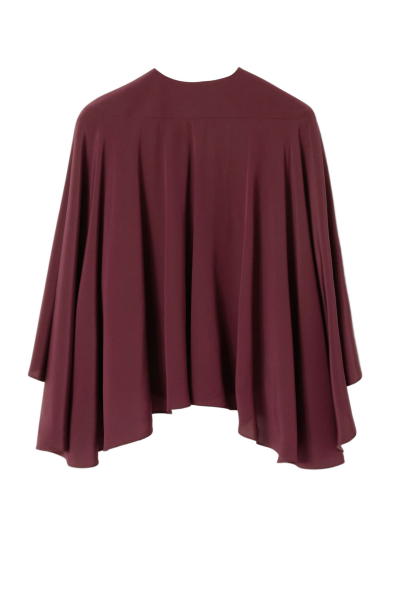 Magic Top in Crepe De Chine Silk - Burgundy
