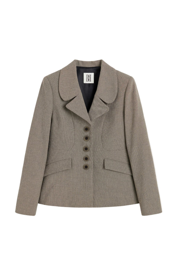 Adrienna Blazer - Mixed Weave Beige