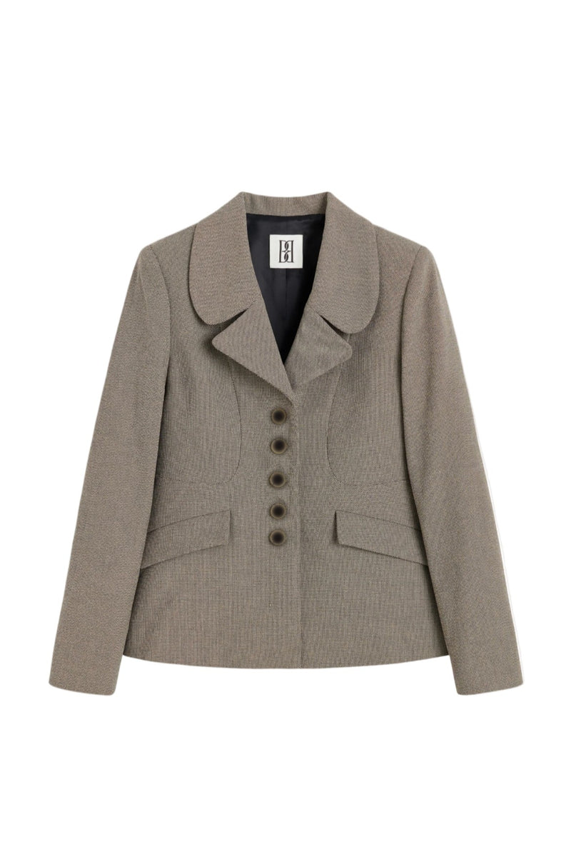 Adrienna Blazer - Mixed Weave Beige