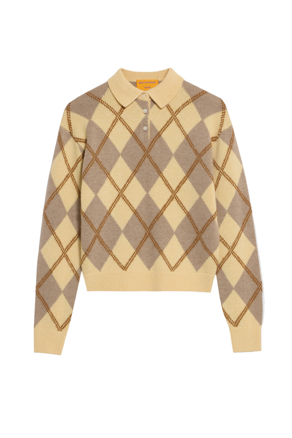 Collegiate Argyle Polo - Butter Combo