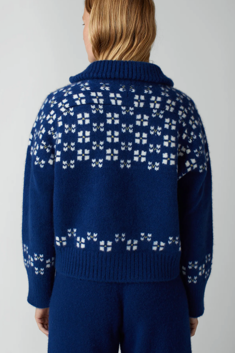 Winter Fair Isle Half Zip - Navy/Multi