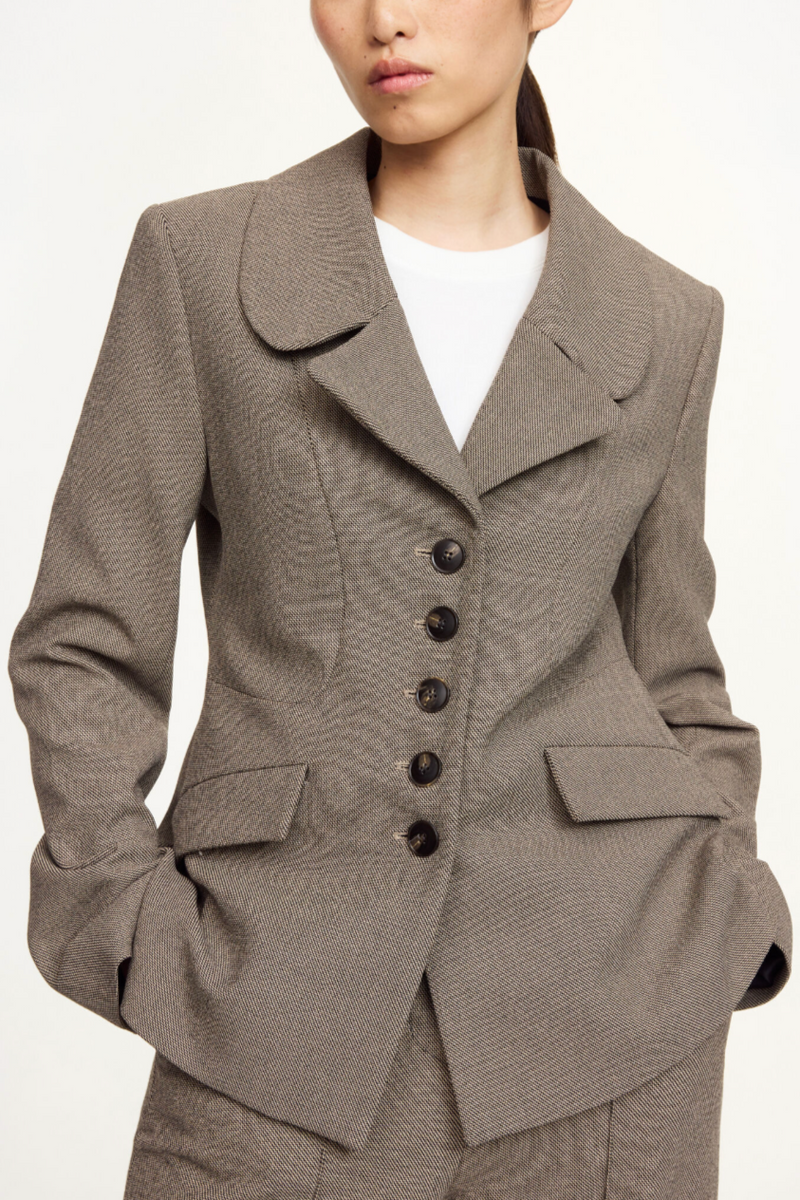 Adrienna Blazer - Mixed Weave Beige