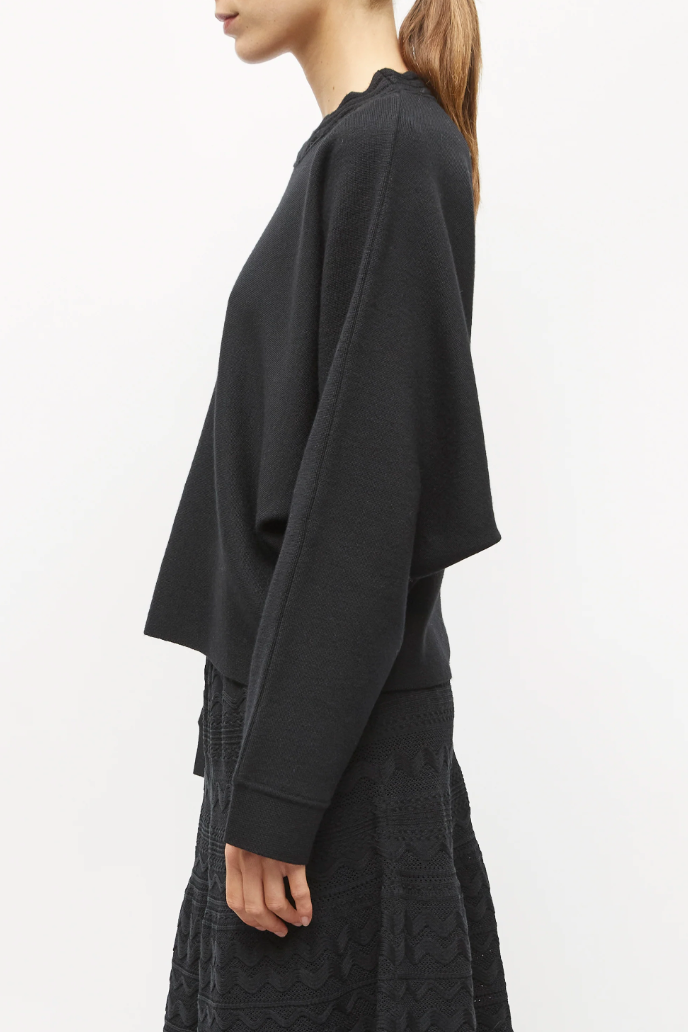 Wave Collar Sweater - Noir Profound