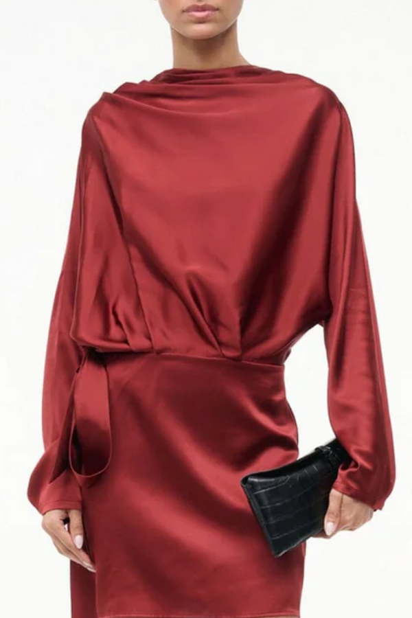 Phoebe Silk Dress - Sangria