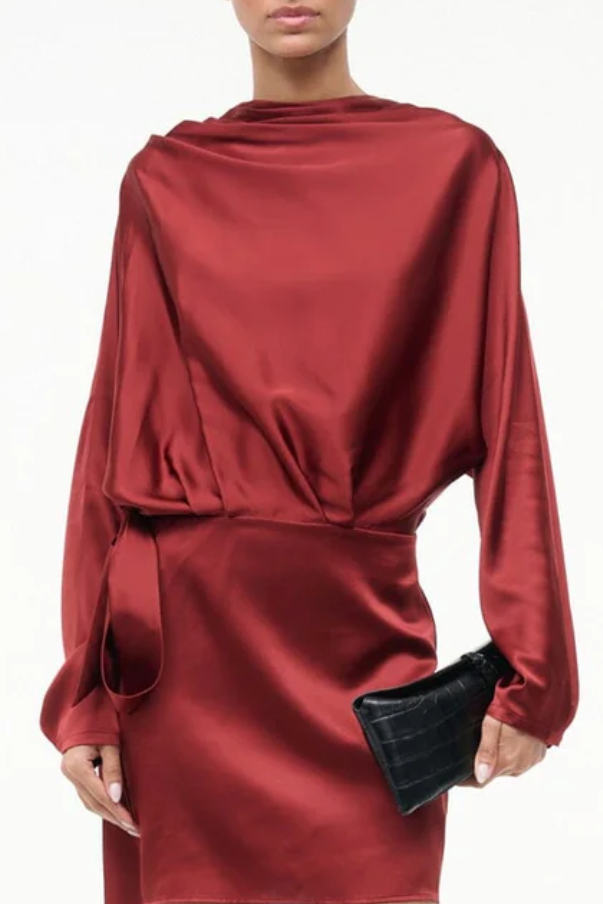Phoebe Silk Dress - Sangria