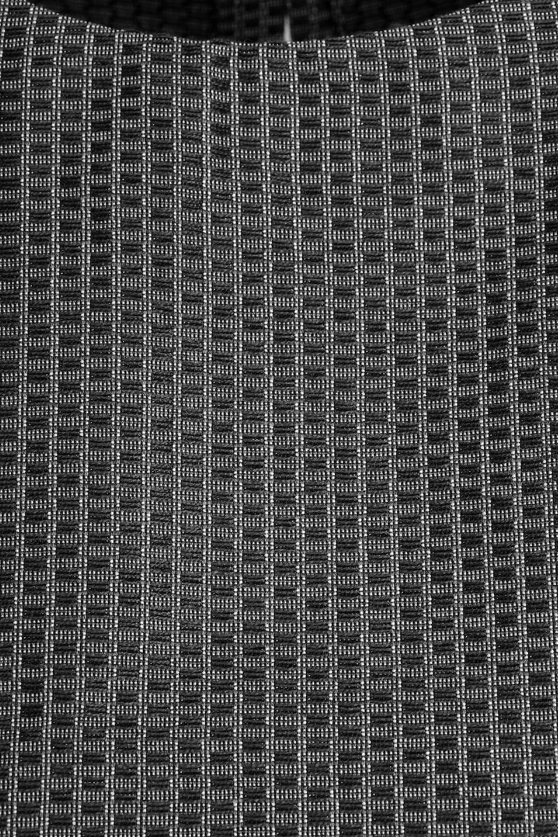 The Ava Top in Wool and Silk - Black Geo