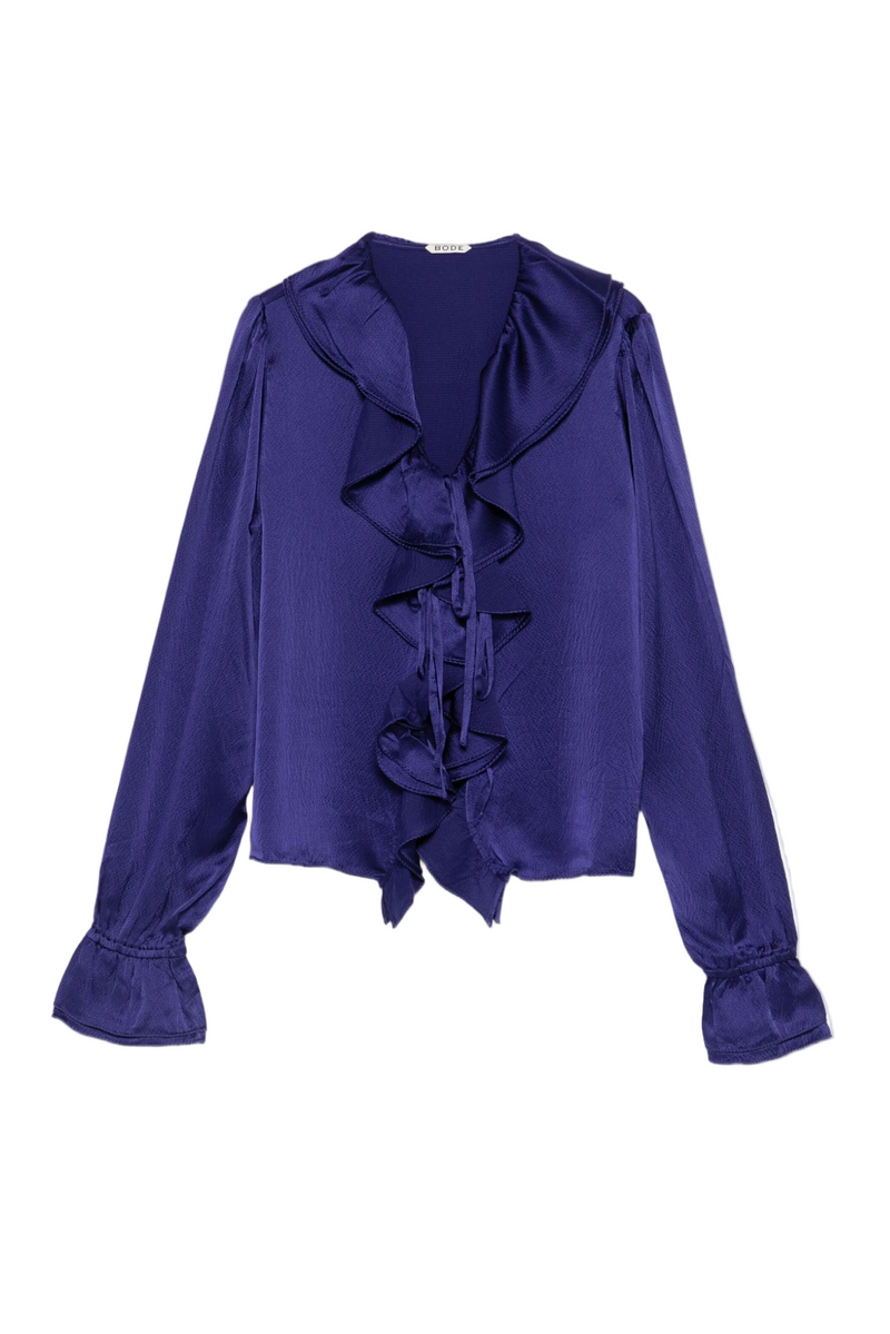 Dream Souvenir Flounce Blouse - Ultramarine