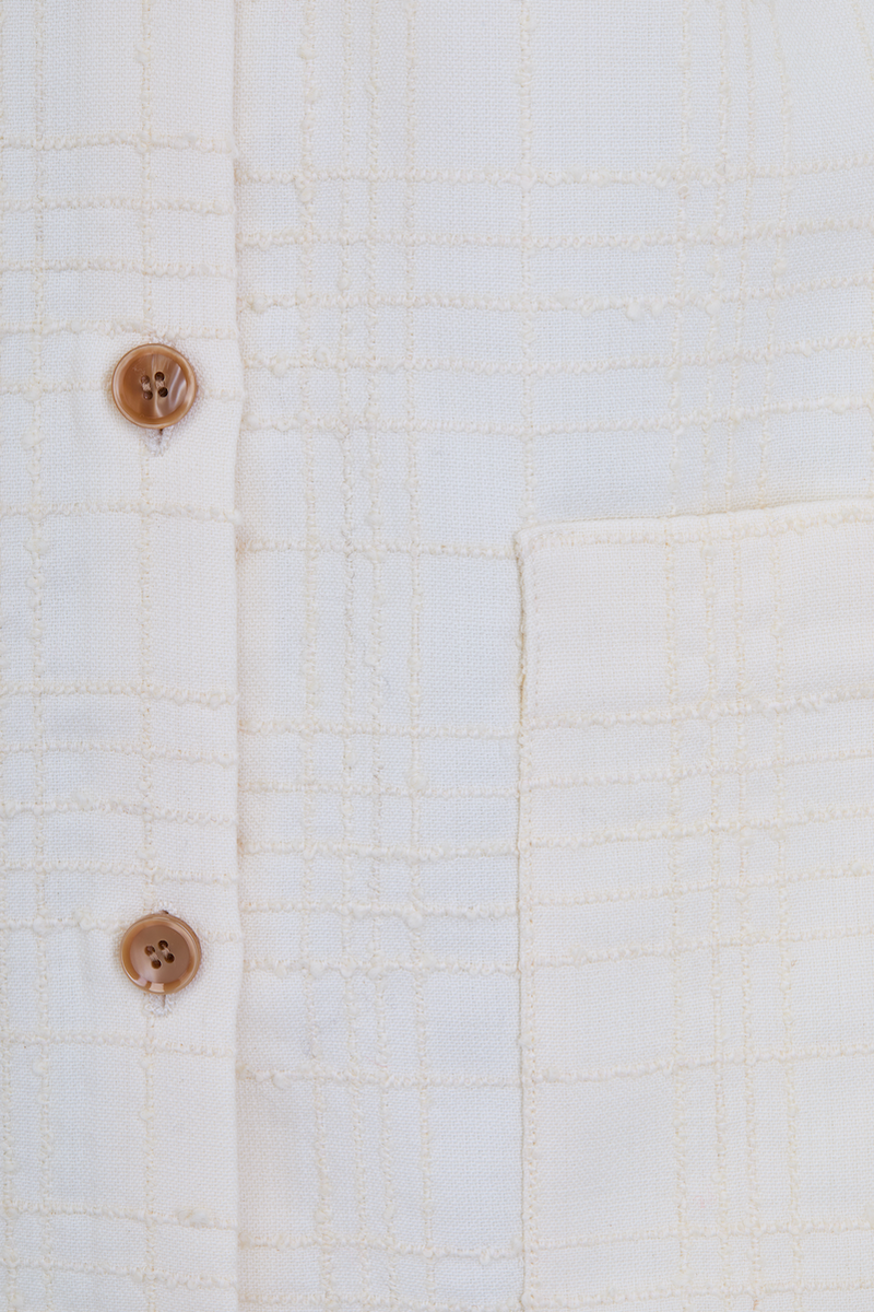 The Claire Cardigan in Textured Check - Ivory