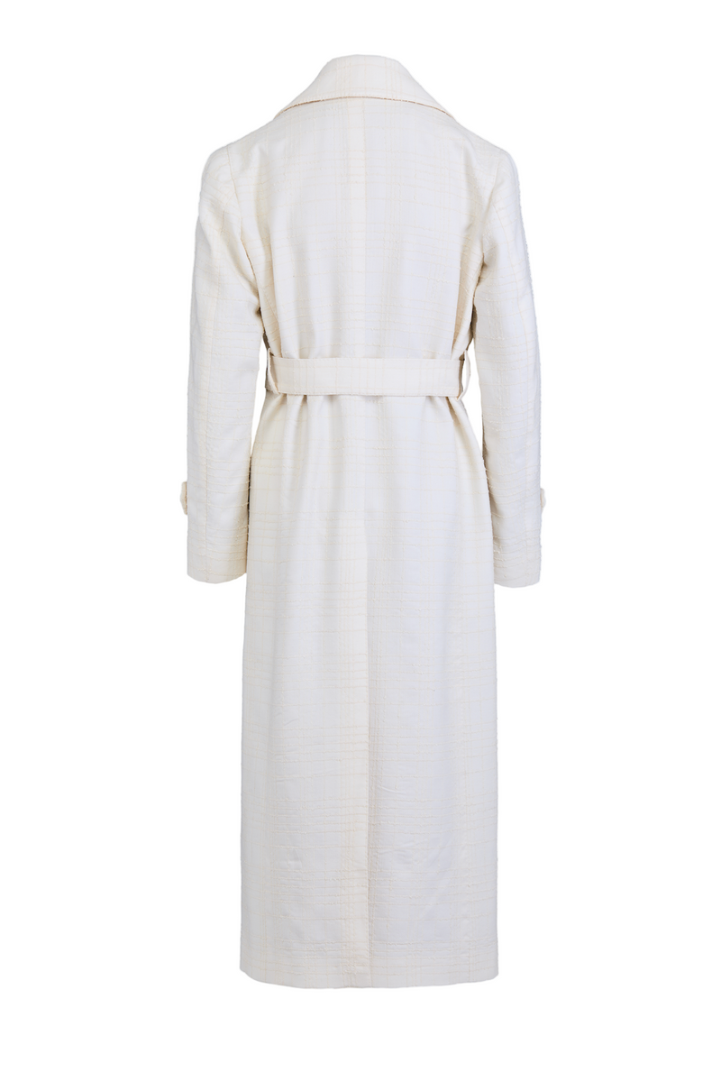 The Christie Coat in Textured Check - Ivory