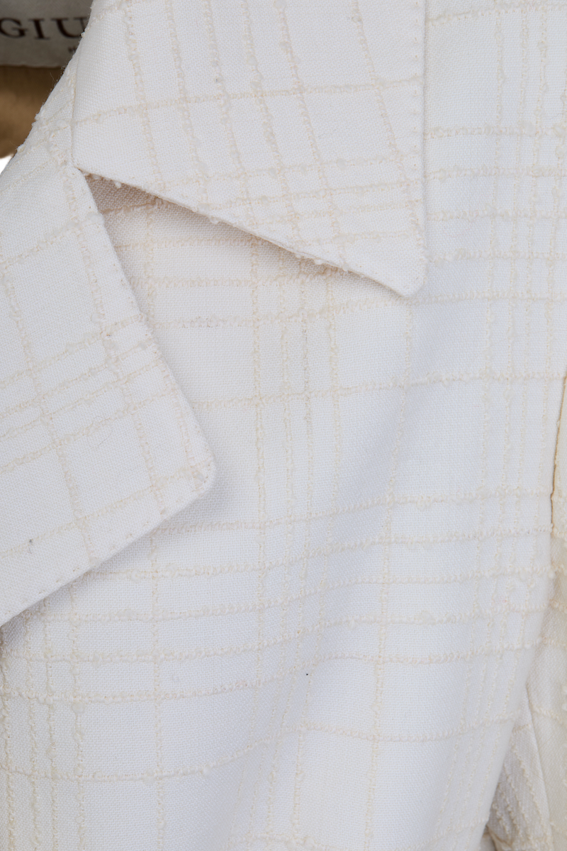 The Christie Coat in Textured Check - Ivory