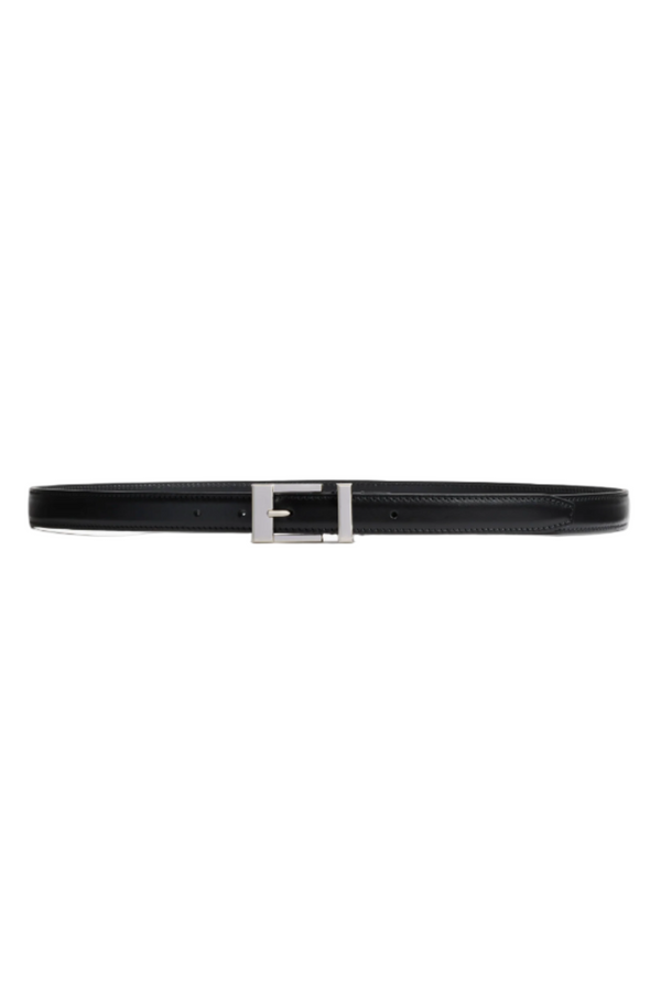 Manhattan Belt - Black Leather with Silver Buckle