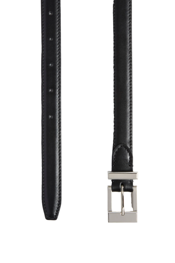 Manhattan Belt - Black Leather with Silver Buckle