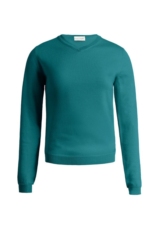 Billie V-Neck Sweater - Teal