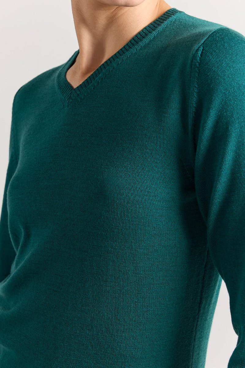 Billie V-Neck Sweater - Teal