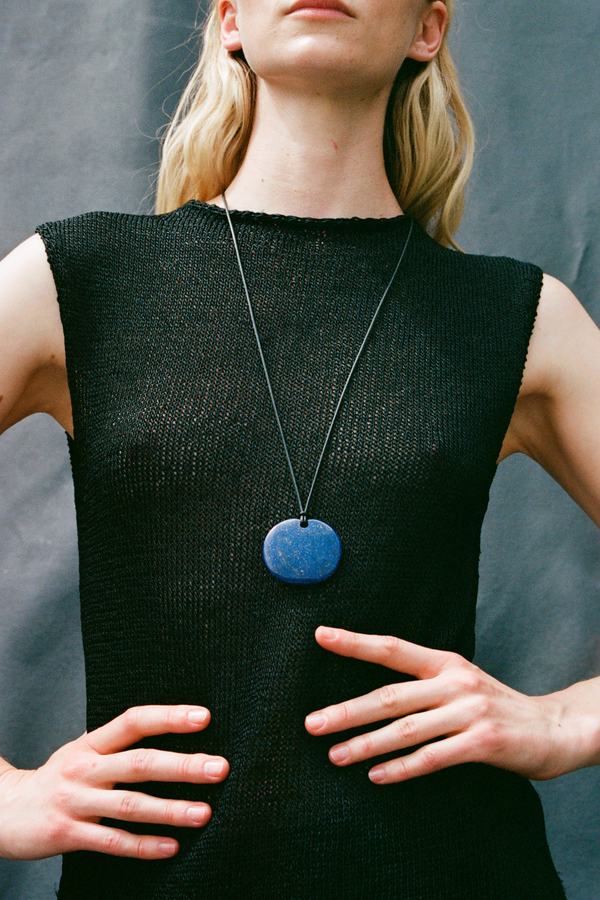 Medium Full Moon Pendant - Lapis