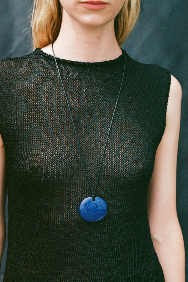 Medium Full Moon Pendant - Lapis