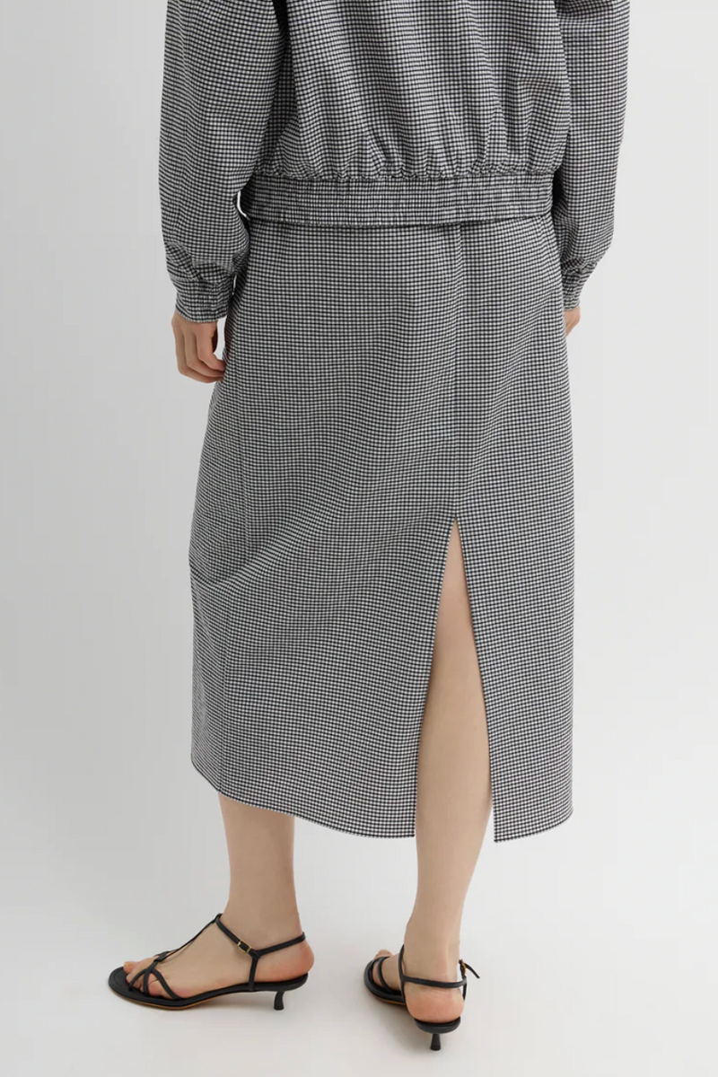 Tech Gingham Slip Skirt - Black/White Gingham