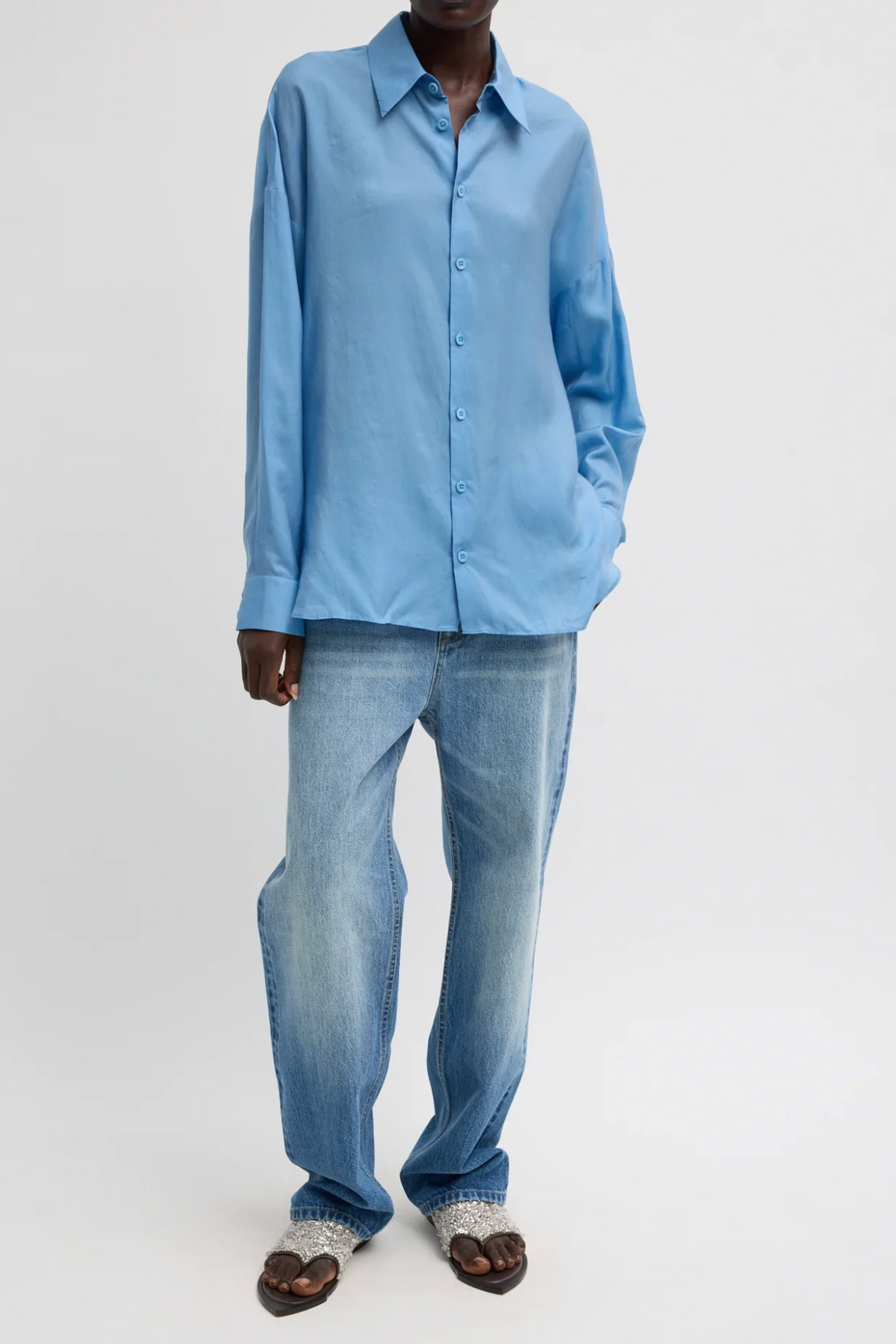 Ultra Light Silk Tencel Oversized Shirt - Light Blue – Hero Shop