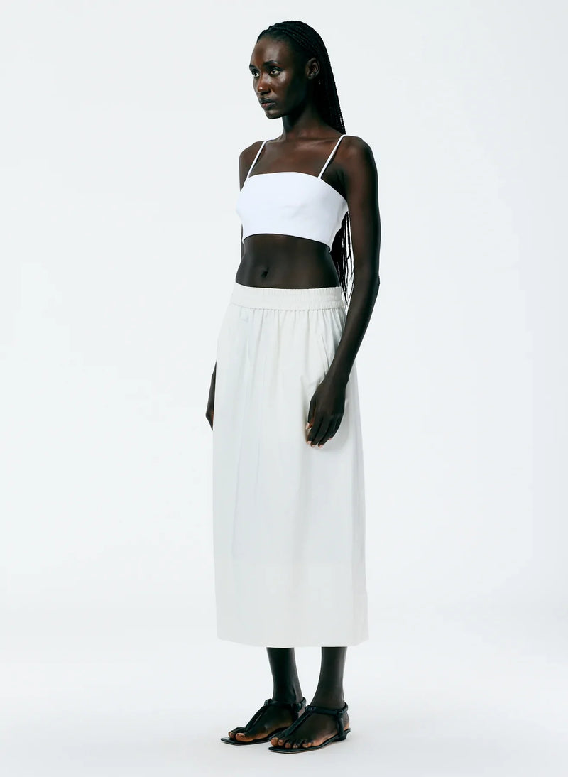 Nylon Pull On Full Skirt - White