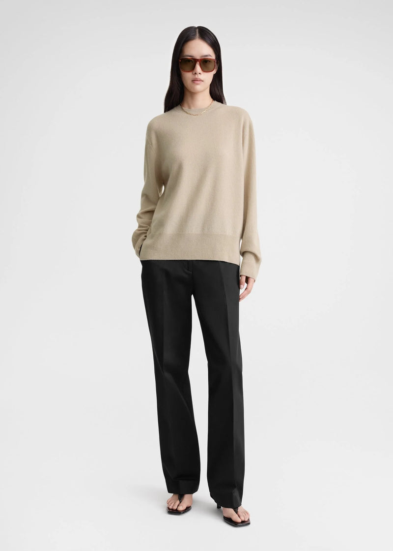 Crew Neck Cashmere Knit - Fawn