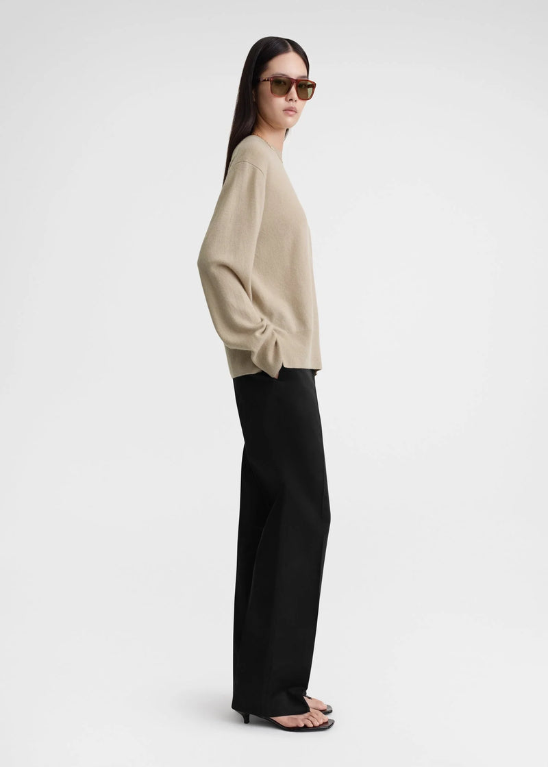 Crew Neck Cashmere Knit - Fawn