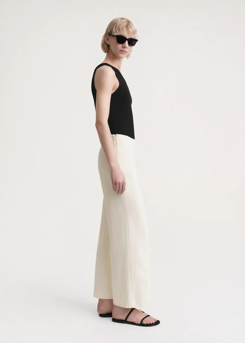 Clean Wide Trousers - Macadamia