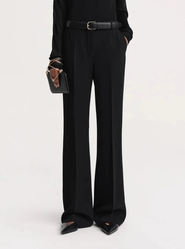 Flared Evening Trousers - Black