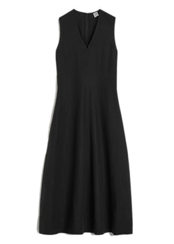 Fluid V-Neck Dress - Black