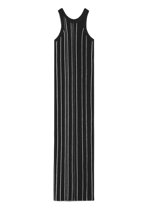 Braided Rib Tank Dress - Black