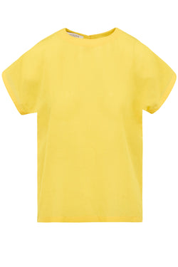 Ava Top in Linen and Viscose - Flamed Yellow