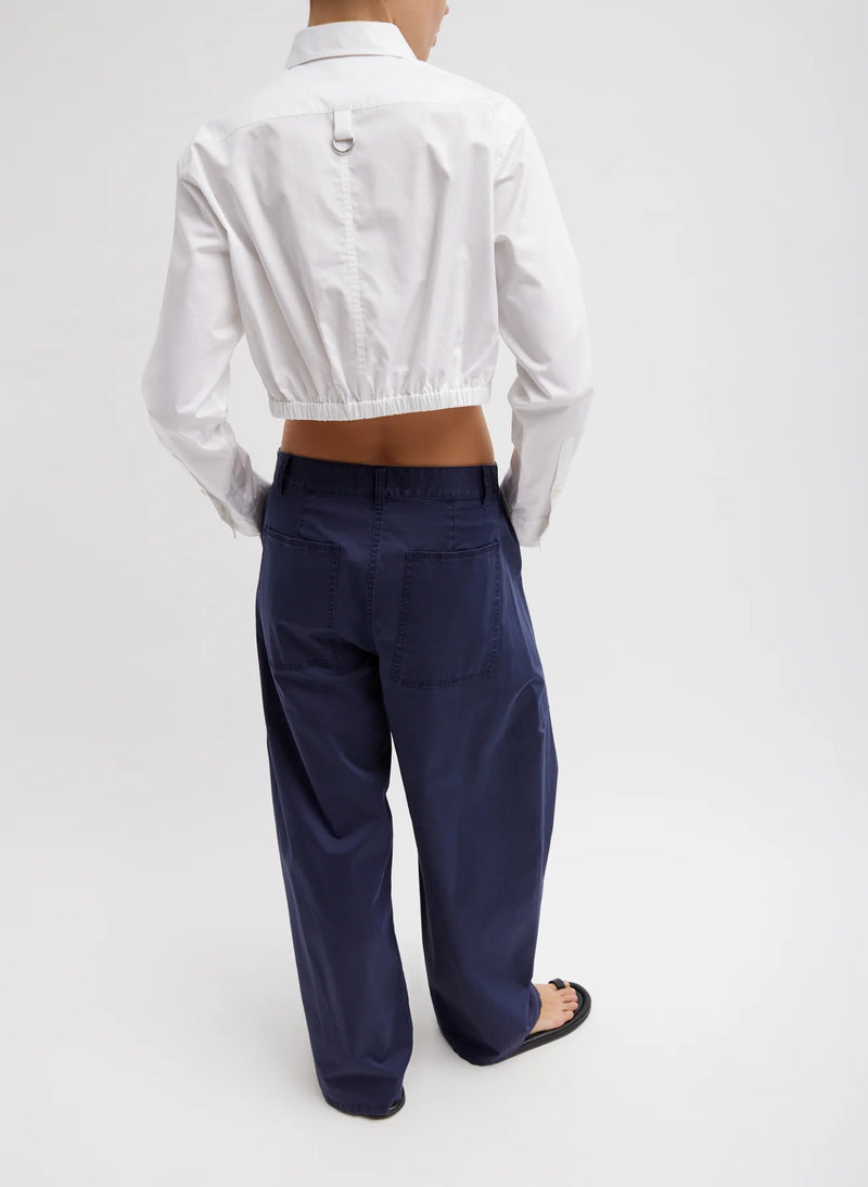 Garment Dyed Silky Cotton Sid Pant - Navy