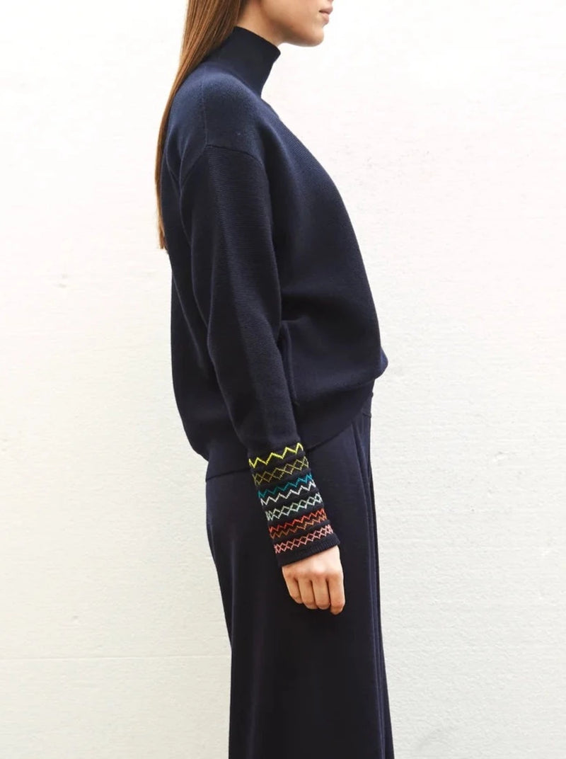 Valdai Knit Top - Midnight/Multi