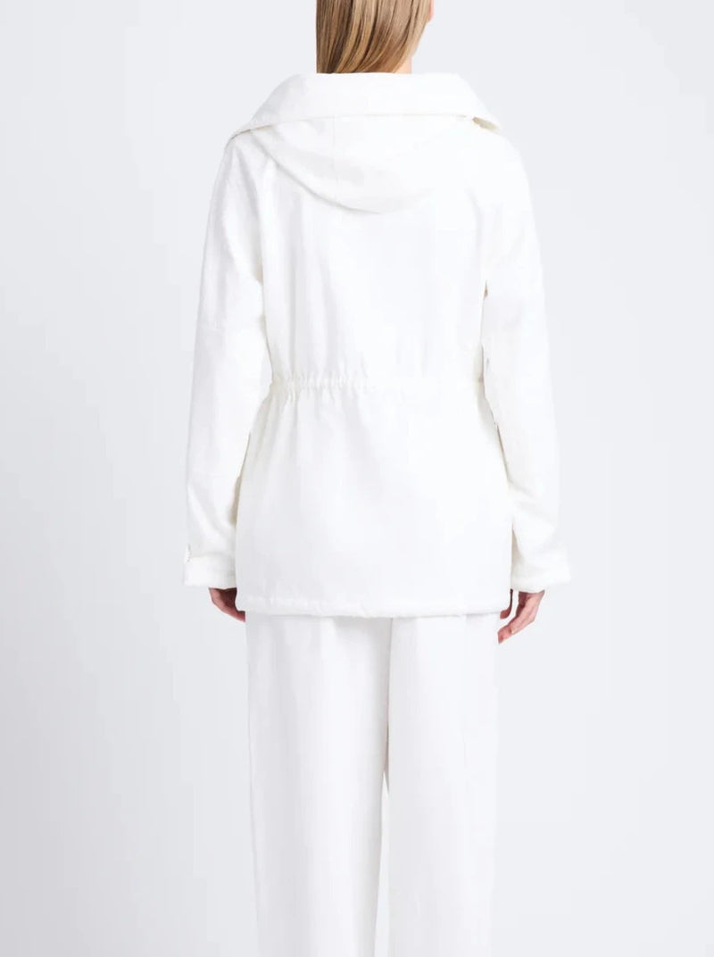 Nina Coat in Solid Crinkle Cotton - Off White