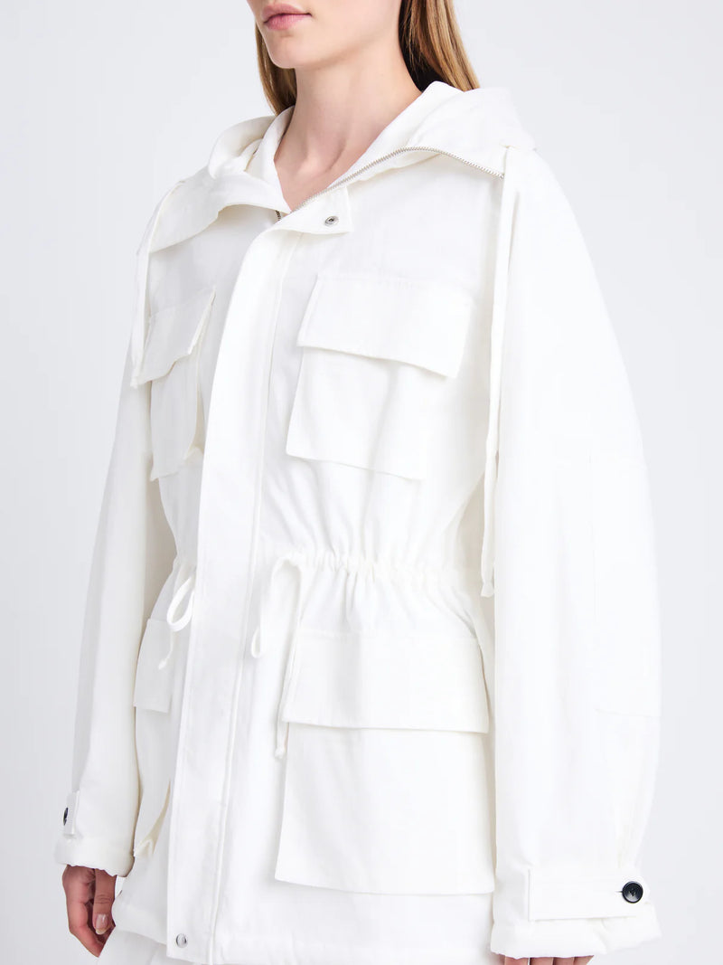 Nina Coat in Solid Crinkle Cotton - Off White