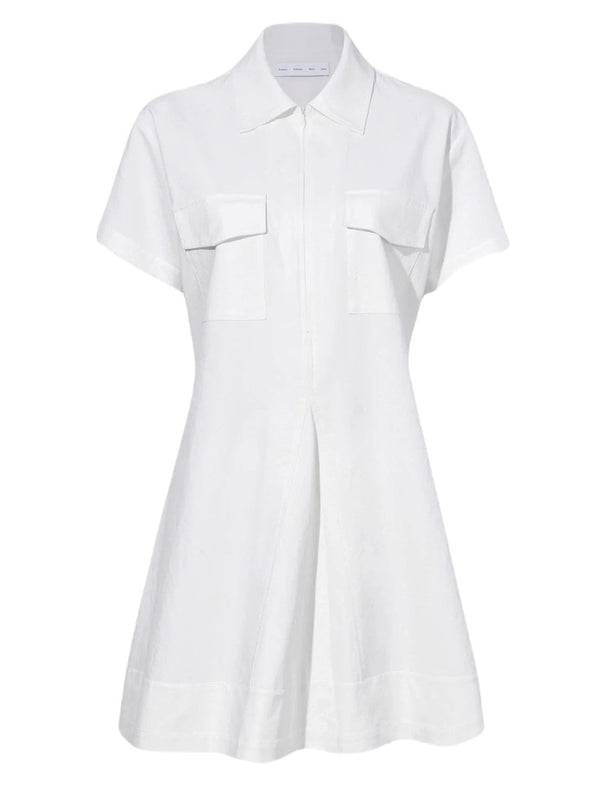 Carmine Dress in Solid Crinkle Cotton - Off-White – Hero Shop