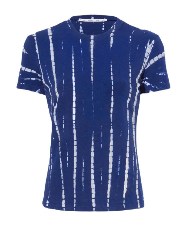 Finley T-Shirt in Stripe Tie Dye - Navy/Off-White