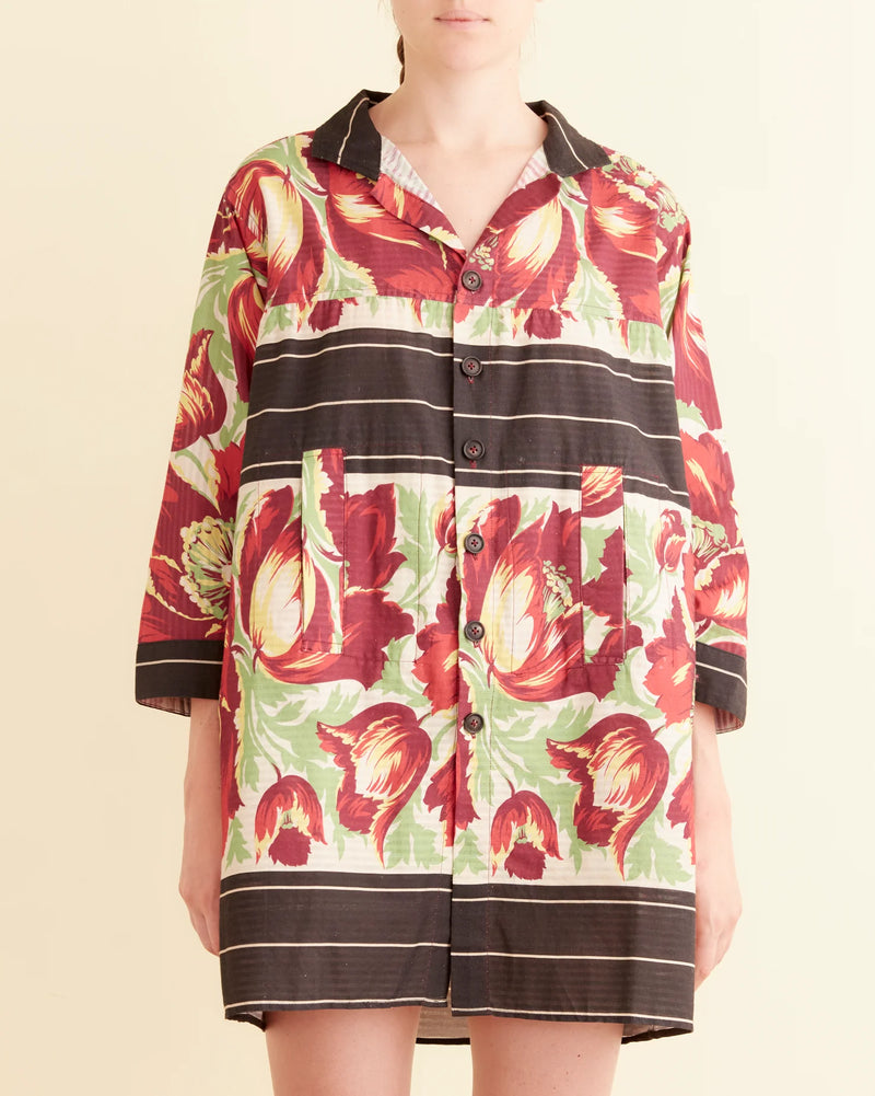 Hibiscus Stripe Dress - Multi