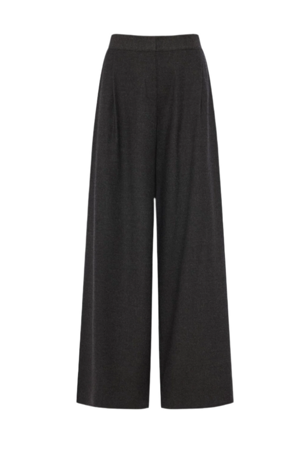 Full Pants in Flanella Wool - Ebano
