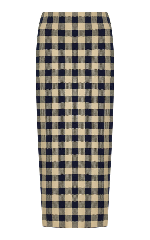 Gingham Petra Skirt - Navy/Khaki