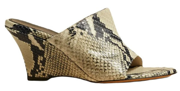 Marion Wedge - Natural Embossed Python