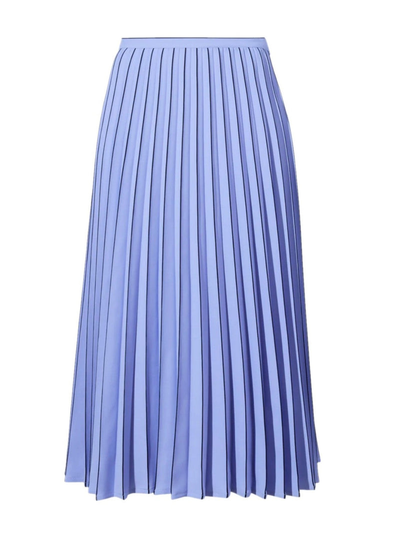 Pleated Miles Skirt in Crepe - Pale Iris/Black