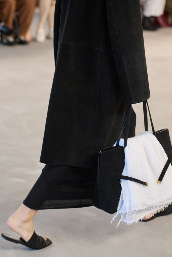 Satin Bandeau Slides - Black