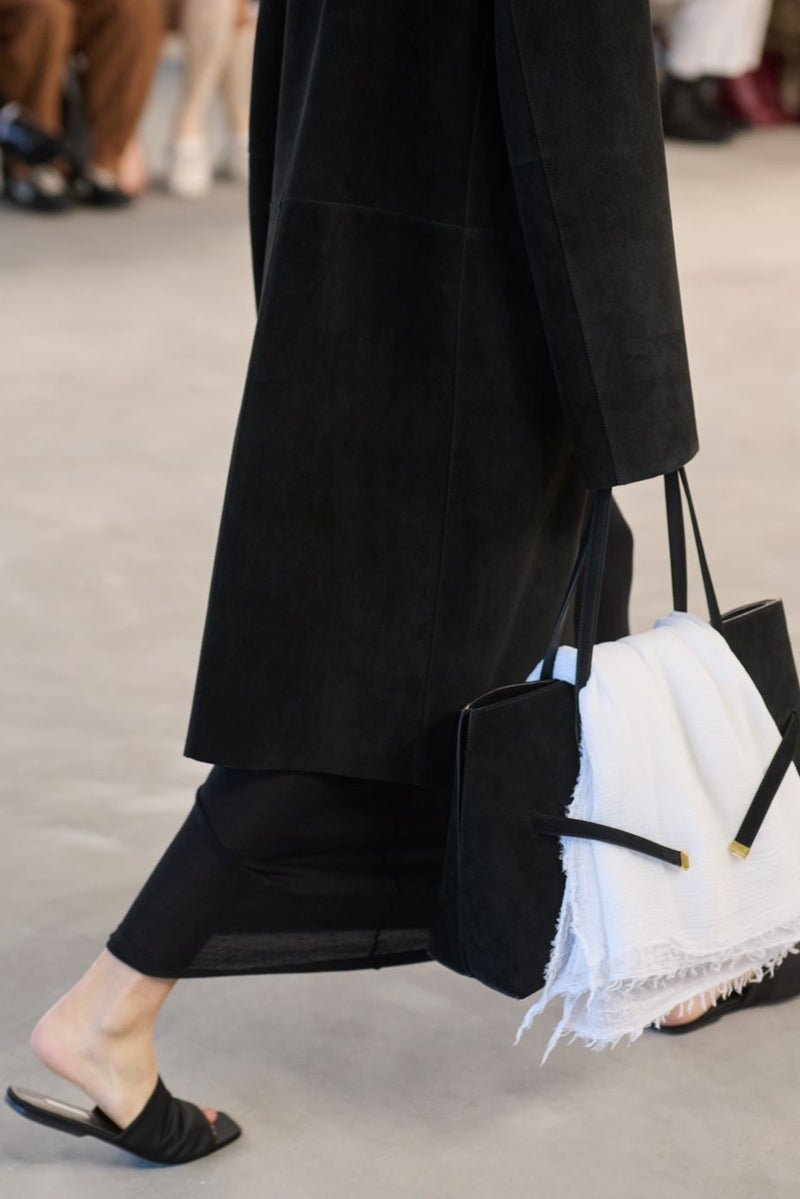 Satin Bandeau Slides - Black