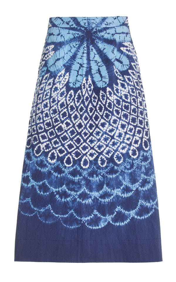 Blythe Tie Dye Print Skirt - Blue