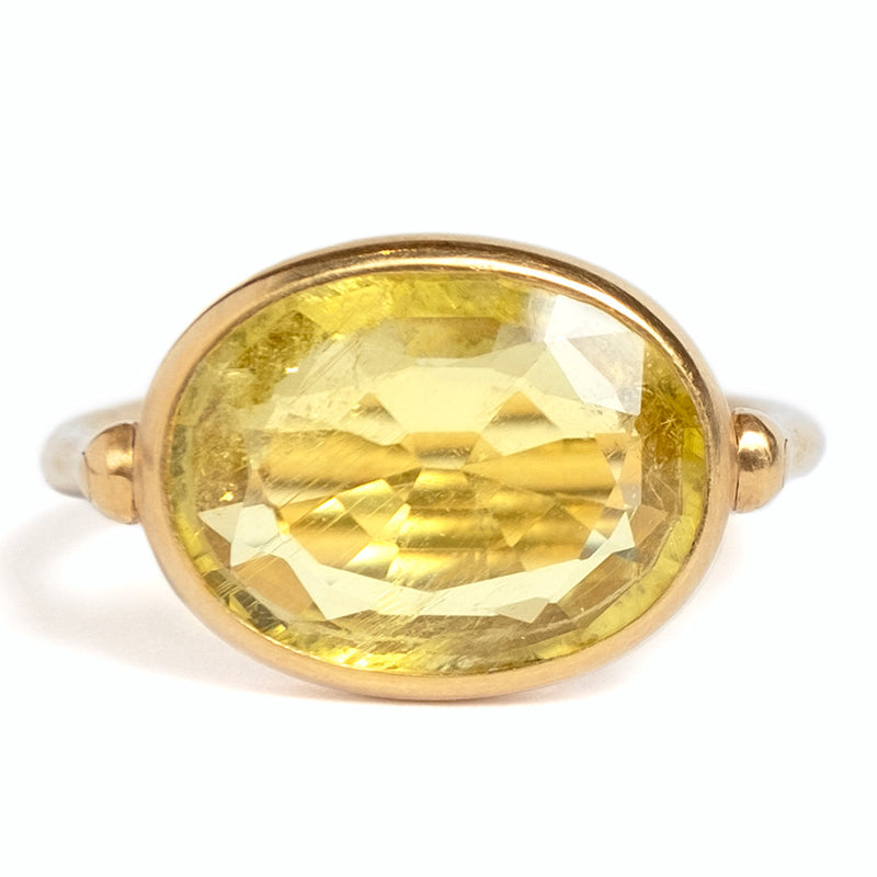 Yellow Tourmaline Swivel Ring