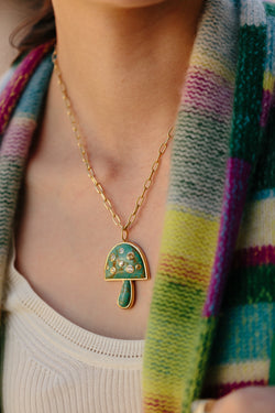 Diamond Magic Mushroom - Rustic Turquoise